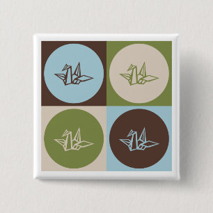 Badge Carré 5 Cm Origami d'art de bruit