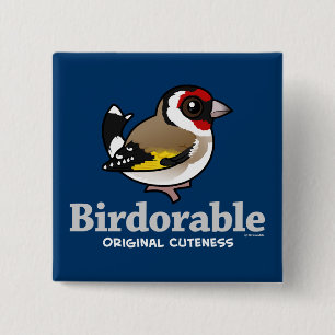 Badge Carré 5 Cm Original Cuteness Européen Goldfinch
