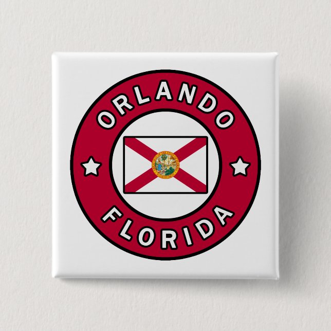Badge Carré 5 Cm Orlando Florida (Devant)