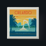 Badge Carré 5 Cm Orlando Floride<br><div class="desc">Anderson Design Group est une société d'illustration et de conception de pointe située à Nashville,  au Tennessee. Founder Joel Anderson Directives Team of talented artists to create original poster art that looks like classic vintage publicité prints from the 1920s to the 1960s.</div>