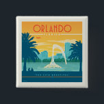 Badge Carré 5 Cm Orlando Floride<br><div class="desc">Anderson Design Group est une société d'illustration et de conception de pointe située à Nashville,  au Tennessee. Founder Joel Anderson Directives Team of talented artists to create original poster art that looks like classic vintage publicité prints from the 1920s to the 1960s.</div>