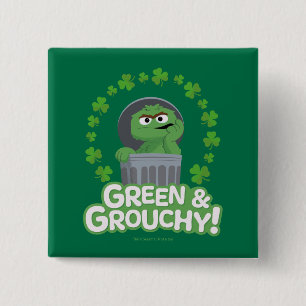 Badge Carré 5 Cm Oscar   Green & Grouchy !