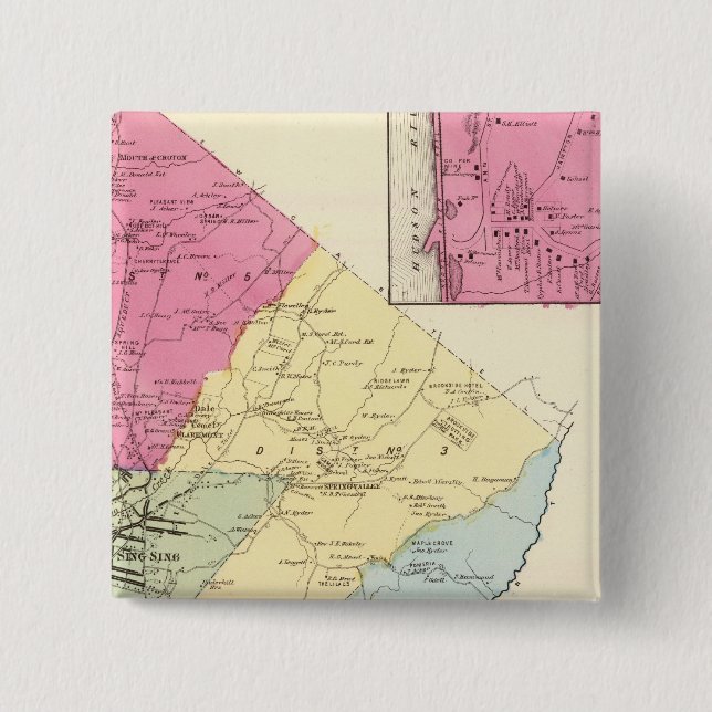 Badge Carré 5 Cm Ossining, Sparte (Devant)