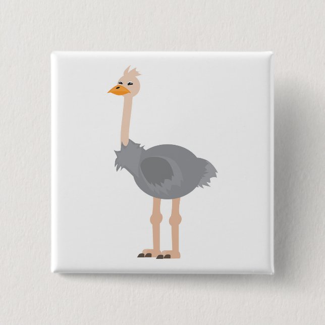 Badge Carré 5 Cm Ostrich (Devant)