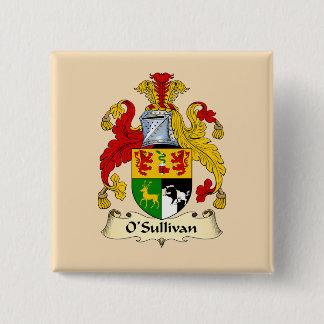 Badge Carré 5 Cm O'Sullivan Family Coat of Arms Button 