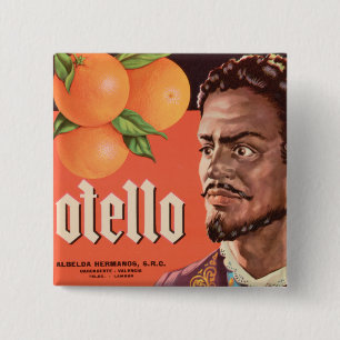Badge Carré 5 Cm Otello Orange Étiquette