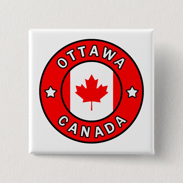 Badge Carré 5 Cm Ottawa Canada (Devant)