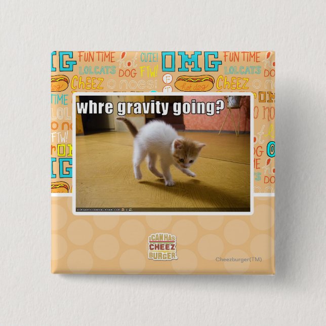 Badge Carré 5 Cm Où aller de gravité ? (Devant)