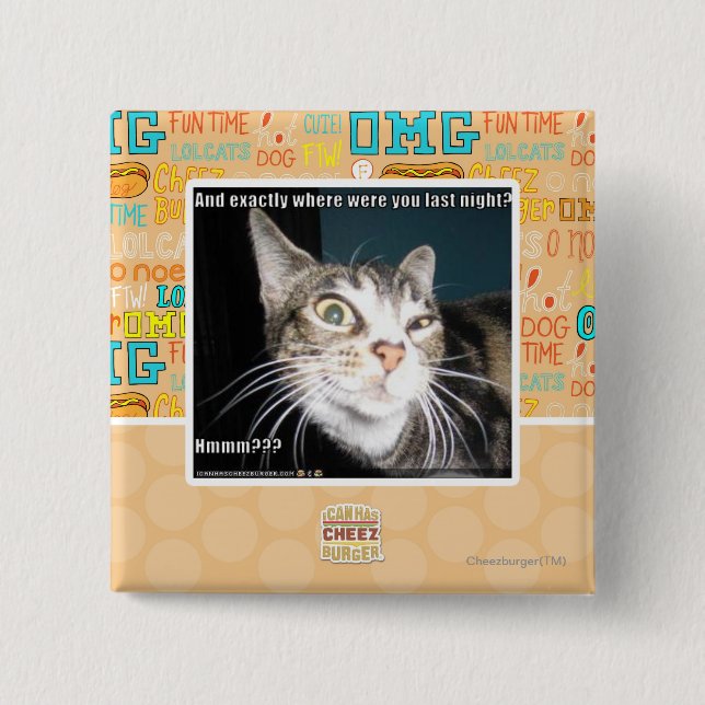 Badge Carré 5 Cm Où étais-tu ? (Devant)