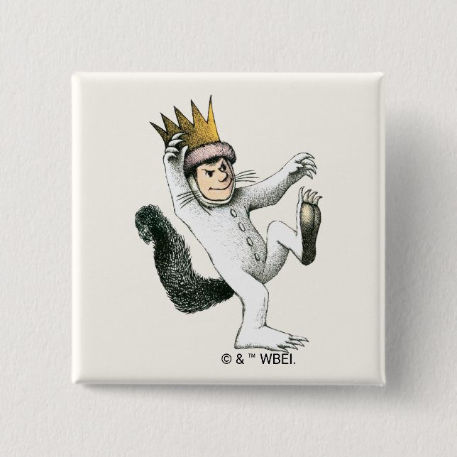 Badge Carré 5 Cm Où sont les monstres | Max (Devant)