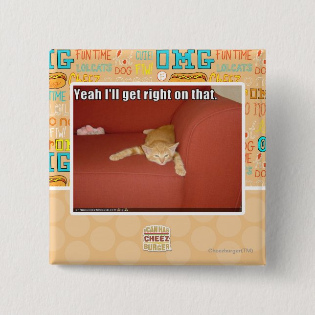 Badge Carré 5 Cm Ouais je deviendrai exact sur cela (Devant)