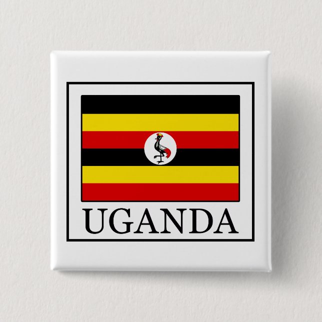Badge Carré 5 Cm Ouganda (Devant)