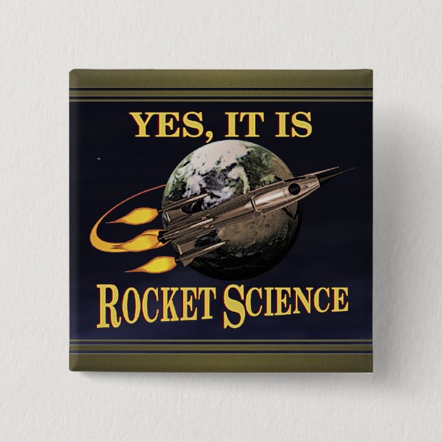Badge Carré 5 Cm Oui, c'est des études spatiales (Devant)