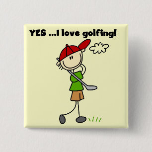 Badge Carré 5 Cm OUI J'aime les T-shirts de golf et les Cadeaux