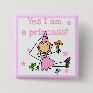 Badge Carré 5 Cm Oui, je suis une princesse