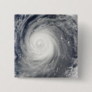 Badge Carré 5 Cm Ouragan Choi-WAN au sud du Japon, l'océan