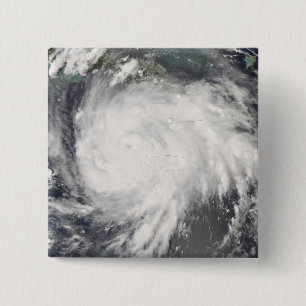 Badge Carré 5 Cm Ouragan Gustav au-dessus de la Jamaïque