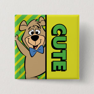 Badge Carré 5 Cm Ours Boo-Boo mignon