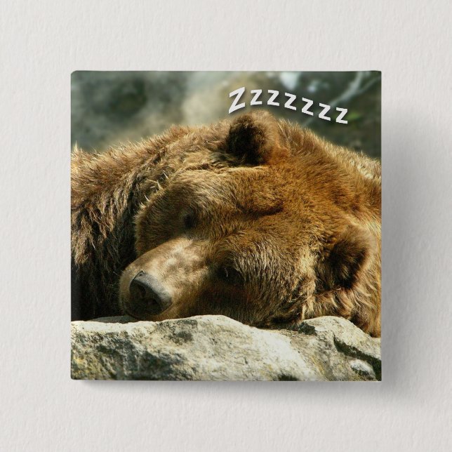 Badge Carré 5 Cm Ours de temps de saut (Devant)