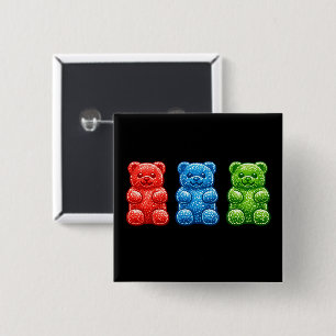 Badge Carré 5 Cm Ours en gomme Pop Art