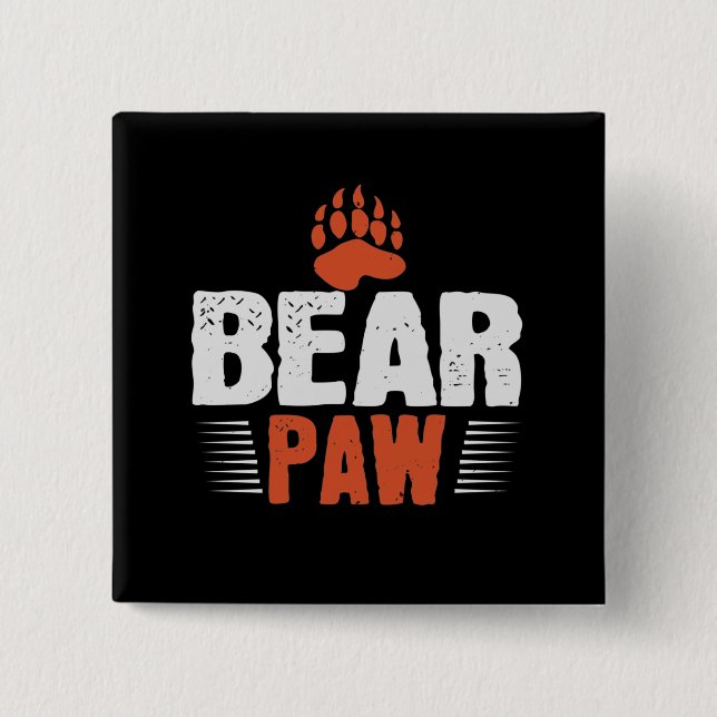 Badge Carré 5 Cm Ours - Paw Ours (Devant)