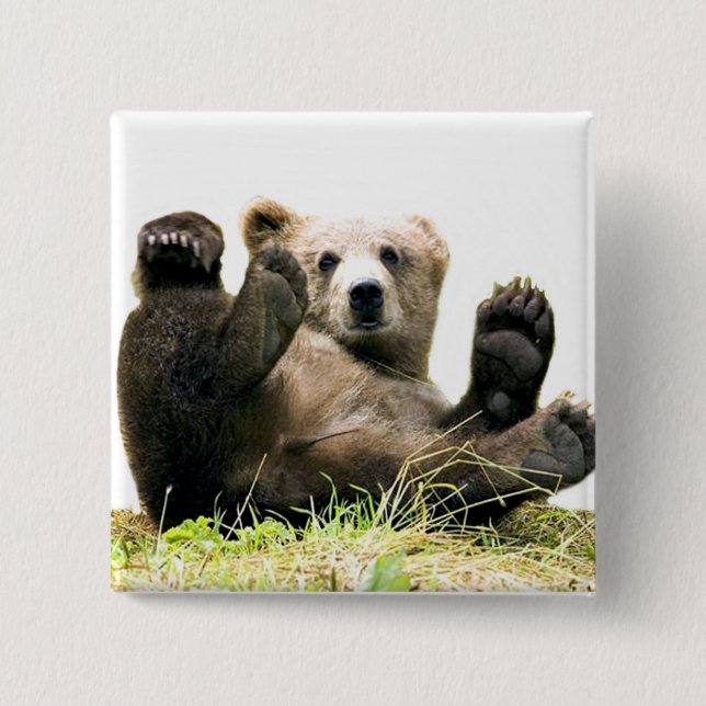 Badge Carré 5 Cm Ours sauvages (Devant)