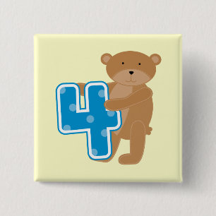 Badge Carré 5 Cm Ours T-shirts et cadeaux pour le 4e anniversaire