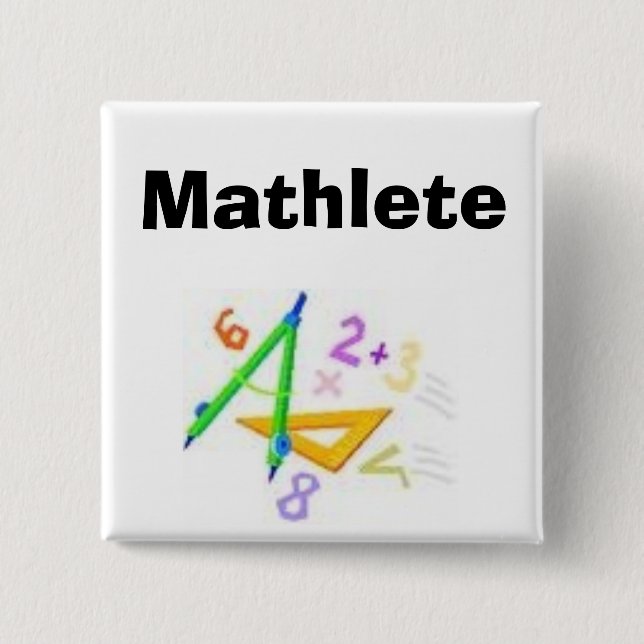 Badge Carré 5 Cm outils 1, Mathlete (Devant)