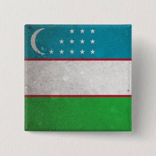 Badge Carré 5 Cm Ouzbékistan (Devant)
