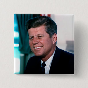 Badge Carré 5 Cm Oval Office President John Jack F. Kennedy
