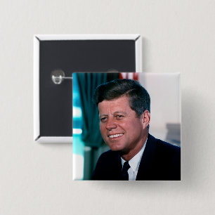 Badge Carré 5 Cm Oval Office President John Jack F. Kennedy