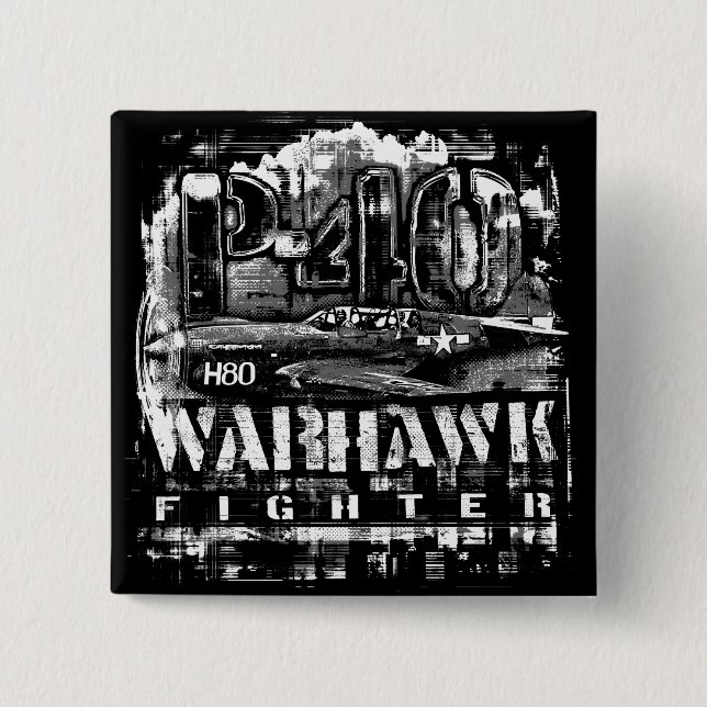 Badge Carré 5 Cm P-40 Warhawk (Devant)