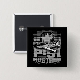 Badge Carré 5 Cm P-51 Mustang
