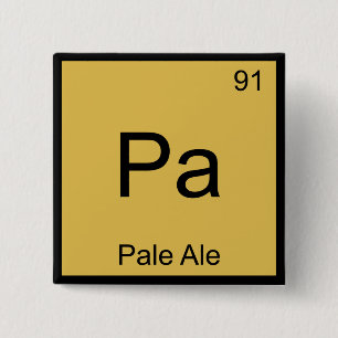 Badge Carré 5 Cm Pa - Pale Ale Chimie Élément Symbole Bière Tee