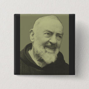Badge Carré 5 Cm Padre Pio de Pietrelcina