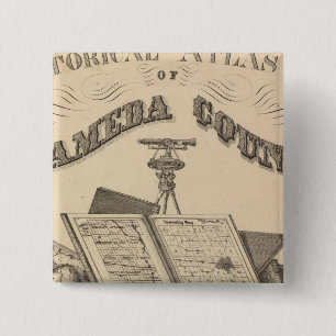 Badge Carré 5 Cm Page de titre Carte de l'atlas du comté d'Alameda