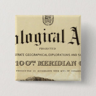 Badge Carré 5 Cm Page de titre de l'Atlas géologique