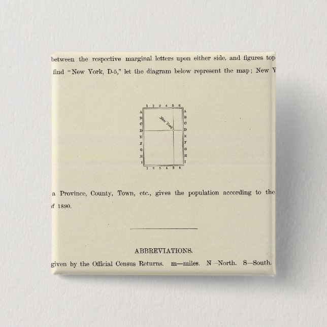 Badge Carré 5 Cm Page de titre de l'Atlas indexé Verso (Devant)