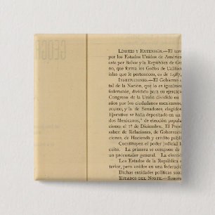 Badge Carré 5 Cm Page de titre de l'Atlas mexicain de 1874