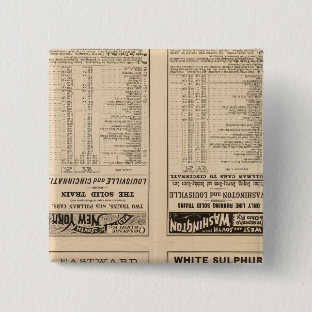 Badge Carré 5 Cm Page texte Chesapeake et Ohio Ry (Devant)