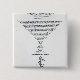 Badge Carré 5 Cm Page titre des adages d'Erasmus