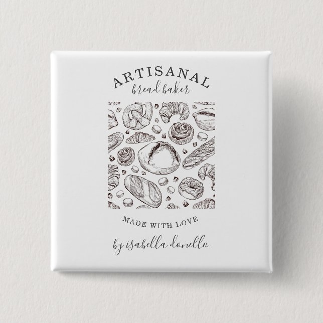 Badge Carré 5 Cm Pain Baker (Devant)