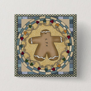 Badge Carré 5 Cm Pain d'épice