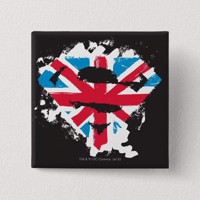 Badge Carré 5 Cm Paint Strokes British S-Shield (Devant)