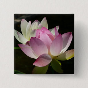 Badge Carré 5 Cm Paire de fleurs de Lotus II