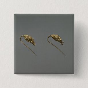 Badge Carré 5 Cm Paires de boucles d'oreille d'or, dynastie de Liao
