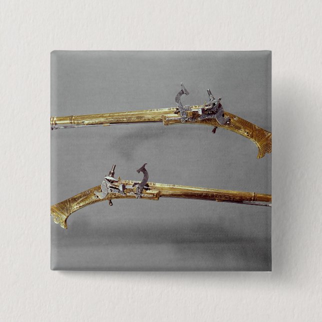 Badge Carré 5 Cm Paires de pistolets, 1624-26 (Devant)