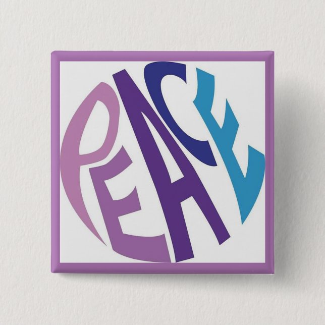 BADGE CARRÉ 5 CM PAIX (Devant)