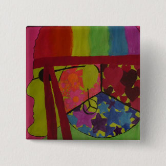 Badge Carré 5 Cm Paix