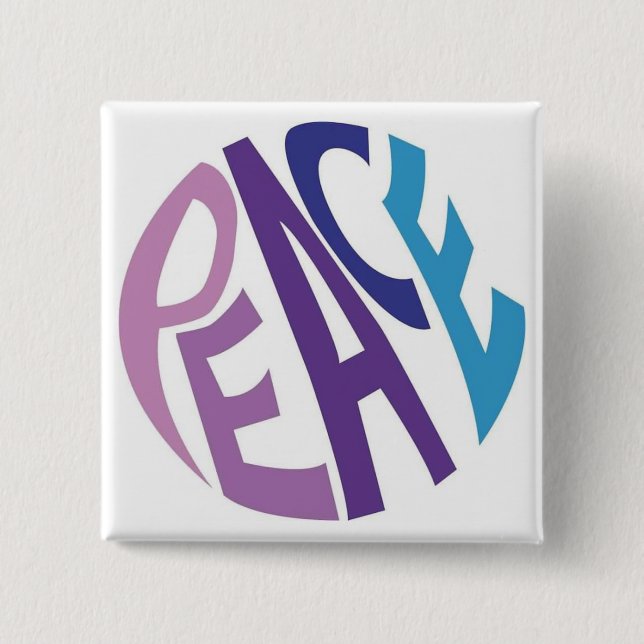 BADGE CARRÉ 5 CM PAIX  (Devant)